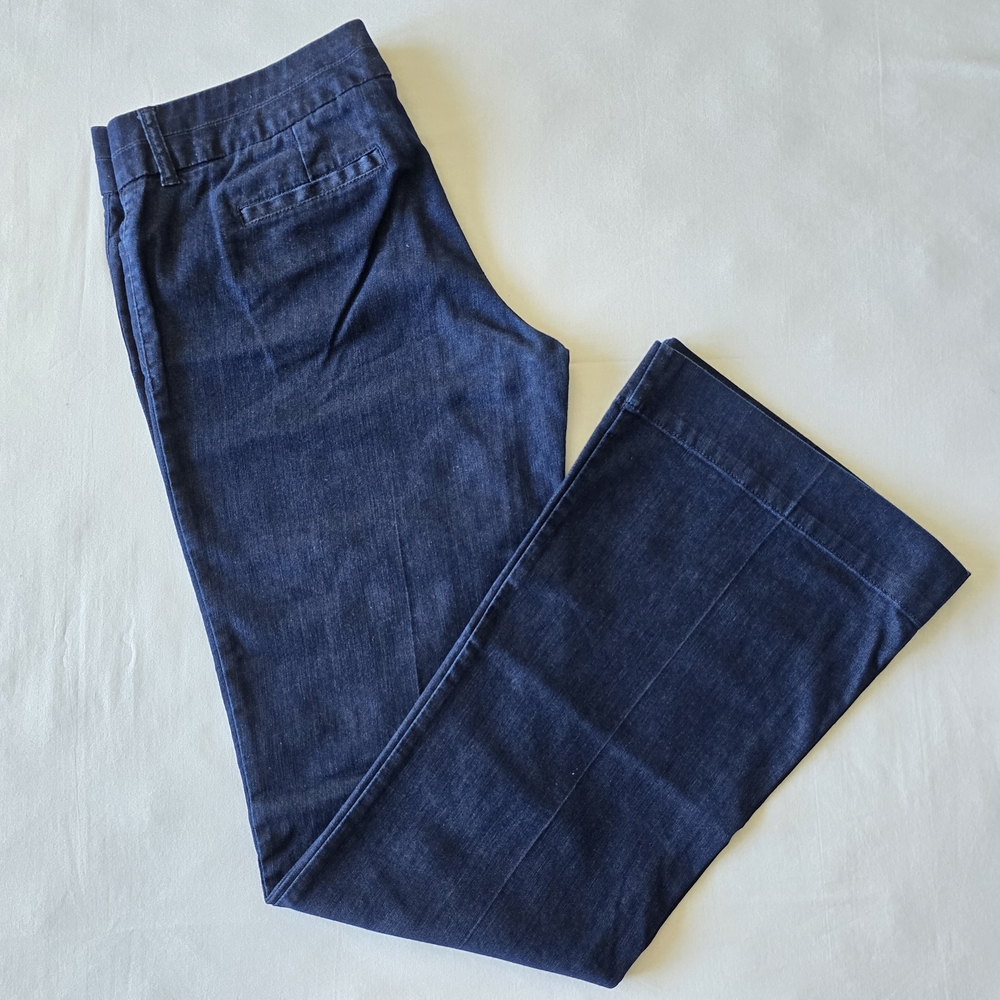 The Limited - Classic Blue Women's Flare Leg Trouser Jeans (Long Length)